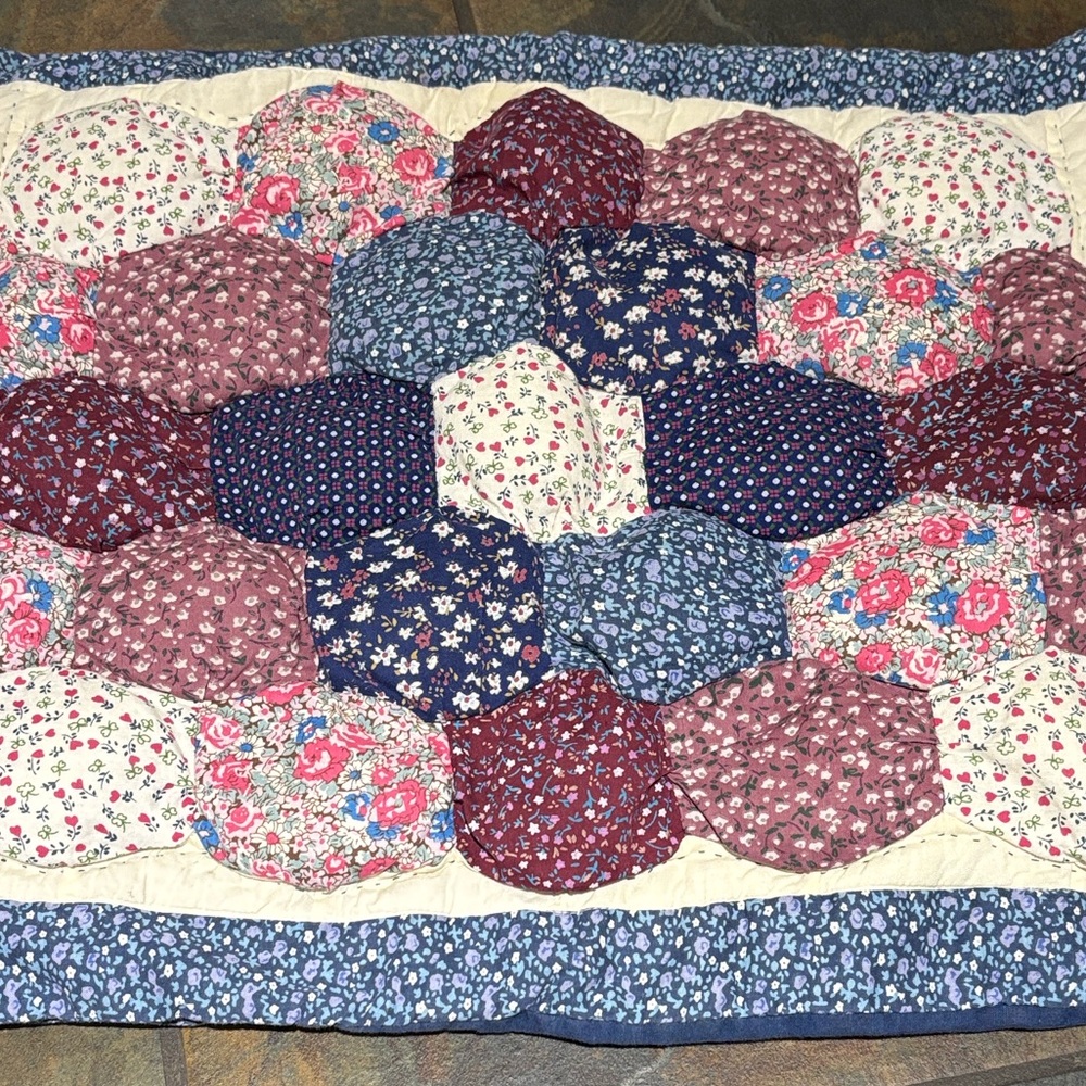 Two Vintage Quilted Pillow Shams - Multicolor